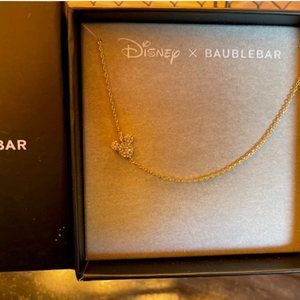 Dainty Disney X Baublebar Sparkling Mickey Mouse Silhouette Necklace
